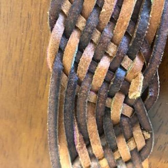 Fossil Woven Multicolor Leather Buckle Belt Size M. - Picture 13 of 16